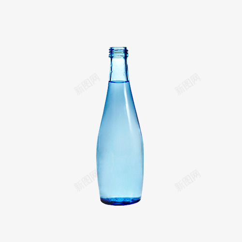 装满水的水瓶png免抠素材_新图网 https://ixintu.com 半透明 玻璃 瓶子 蓝色