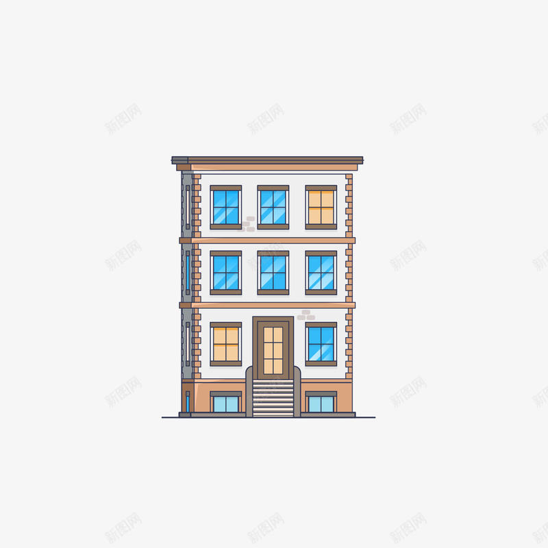 可爱的建筑标矢量图图标ai_新图网 https://ixintu.com 个性 创意 小楼 建筑 房屋 插图 楼层 绘画 矢量图