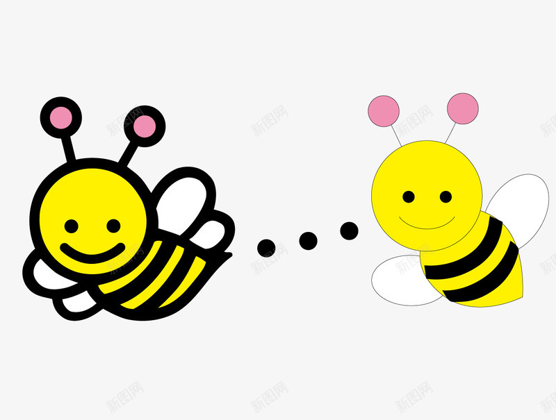 可爱的小蜜蜂png免抠素材_新图网 https://ixintu.com 可爱的蜜蜂 粉色 翅膀 蜂 蜜蜂 黄色