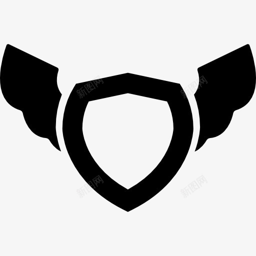 盾带翅膀的图标png_新图网 https://ixintu.com 保护 安全 屏蔽 接口 游戏 符号