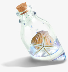 可爱卡通贝壳玻璃瓶素材