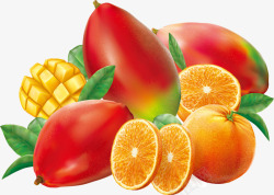 芒果水果素材芒果橙子矢量图高清图片