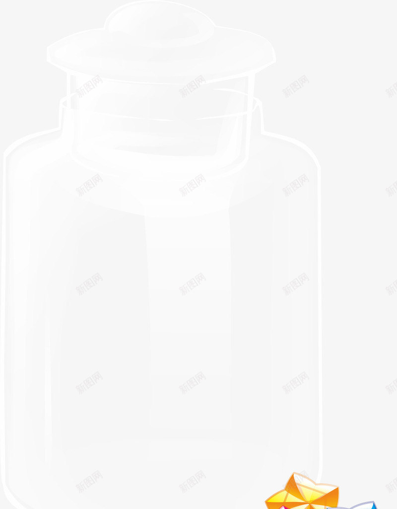 手绘许愿瓶png免抠素材_新图网 https://ixintu.com PNG元素 免费下载 手绘 玻璃瓶 透明
