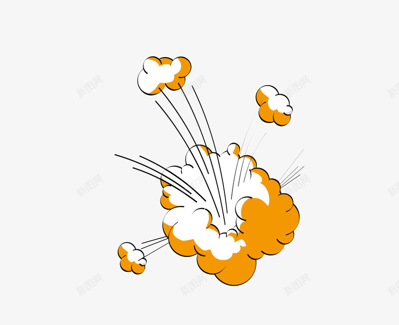创意爆炸标志图标png_新图网 https://ixintu.com 几团气体 平面 手绘 爆炸气体 黄色图标 黄色气体