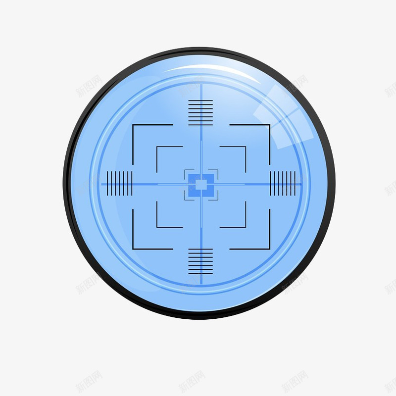 蓝色信号水晶按钮png免抠素材_新图网 https://ixintu.com 信号 按钮 水晶 科技 蓝色 雷达 雷达信号