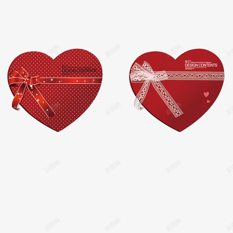 带丝带的心形礼品盒png免抠素材_新图网 https://ixintu.com 丝带 心形 礼品盒