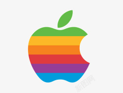 logo点缀彩色条带苹果logo图标高清图片