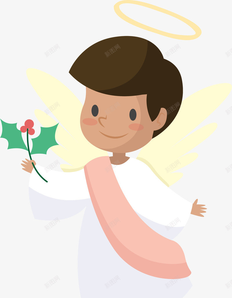圣诞节可爱小天使装饰图案png免抠素材_新图网 https://ixintu.com 儿童 卡通 可爱 圣诞节 天使 孩子 矢量图案 翅膀