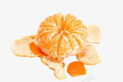 一个被剥开的新鲜橘子素材