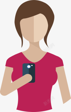 自我沉浸玩手机的女人高清图片