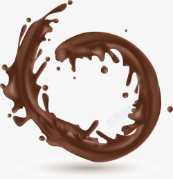 飞溅液体巧克力果汁矢量图素材