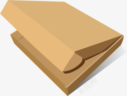 棕色方纸盒棕色空的披萨盒子矢量图高清图片