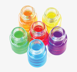 可爱罐子彩色颜料水高清图片