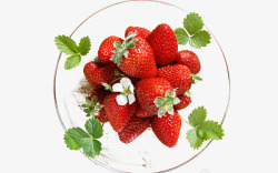 装着的水果玻璃碗装着草莓高清图片