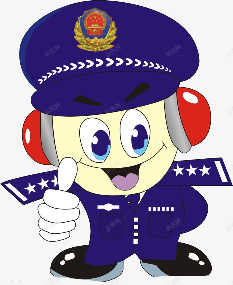 蓝衣服小警察png免抠素材_新图网 https://ixintu.com 大拇指 渴望 蓝衣服 警察 设计