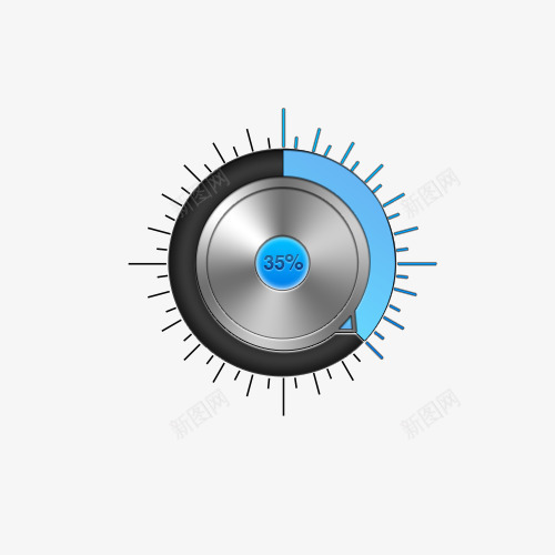 蓝光滑块按钮psd免抠素材_新图网 https://ixintu.com 手机软件 按钮 按钮设计 滑块按钮 立体 蓝光 金属 音量按钮