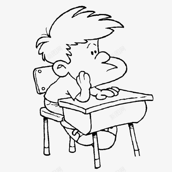 思考的小人手绘卡通png免抠素材_新图网 https://ixintu.com 思考 思考的小人 男孩 素材 设计