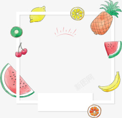 夏日手绘水果边框矢量图素材