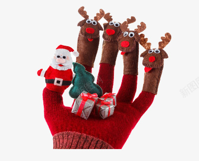 手掌上的圣诞礼物png免抠素材_新图网 https://ixintu.com 圣诞老人 礼品 红手套
