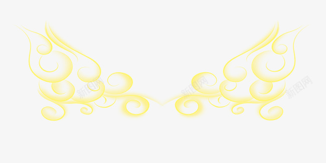 烟雾png免抠素材_新图网 https://ixintu.com 创意 圈圈 烟雾效果 翅膀 飞翔 黄色
