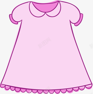 粉色卡通服装矢量图图标图标