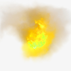 烟雾元素黄色爆炸火焰烟雾效果元素高清图片