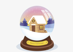 小木屋水晶球小木屋圣诞水晶球高清图片