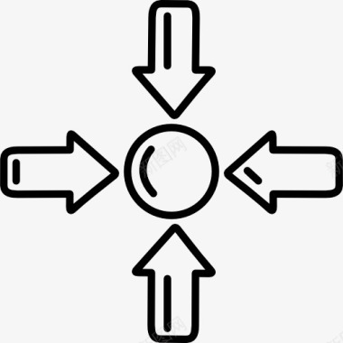 四箭十字指着一圈中心图标图标