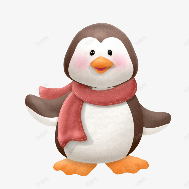 企鹅png免抠素材_新图网 https://ixintu.com 企鹅 冬天 动物 卡通 可爱 戴围巾的企鹅