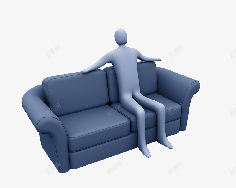 坐在沙发上的蓝色立体小人png免抠素材_新图网 https://ixintu.com 3d 上司 坐在沙发上 立体 老板 职场 蓝色立体小人