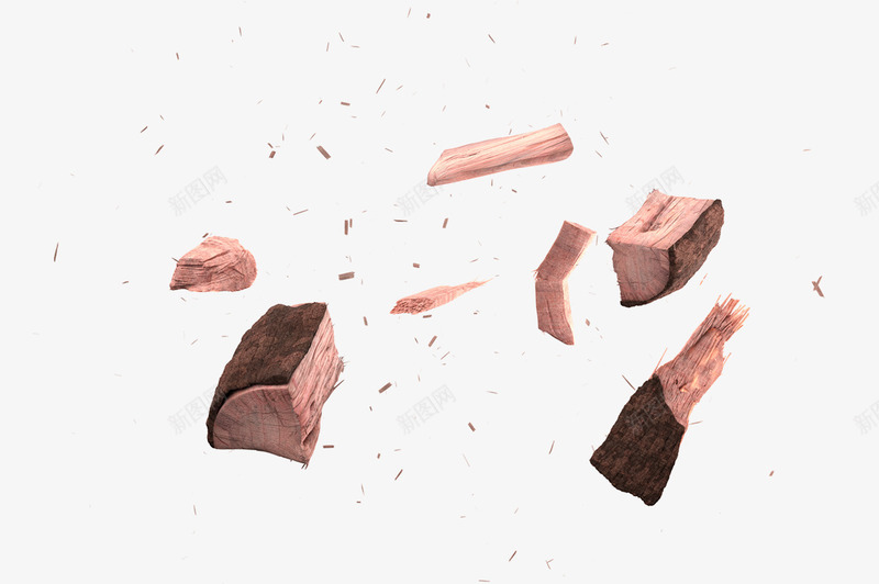 粉碎的木头png免抠素材_新图网 https://ixintu.com 木块 木头 木质 飘起 飞溅