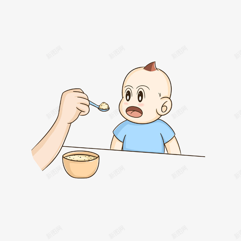 卡通妈妈喂宝宝吃饭png免抠素材_新图网 https://ixintu.com 卡通宝宝吃饭 喂宝宝 妈妈喂宝宝