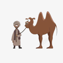手绘骆驼片素材