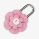 粉色小花发卡扣子素材
