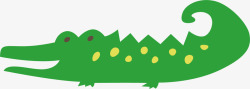 绿色的小鳄鱼矢量图素材