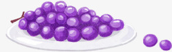 紫色卡通葡萄晚餐水果素材