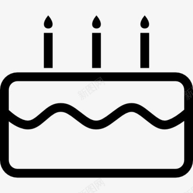 三周年庆典生日蛋糕蜡烛图标图标