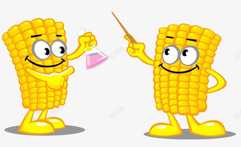 卡通玉米小人png免抠素材_新图网 https://ixintu.com 卡通 学习 小人 玉米 玉米化学研究 研究