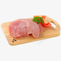 肉食新鲜案板上的肉图高清图片