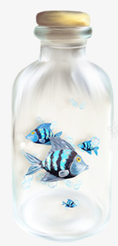 漂流瓶装饰png免抠素材_新图网 https://ixintu.com 玻璃瓶 瓶子 空瓶 透明瓶