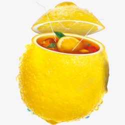 真柠檬黄色柠檬茶广告高清图片