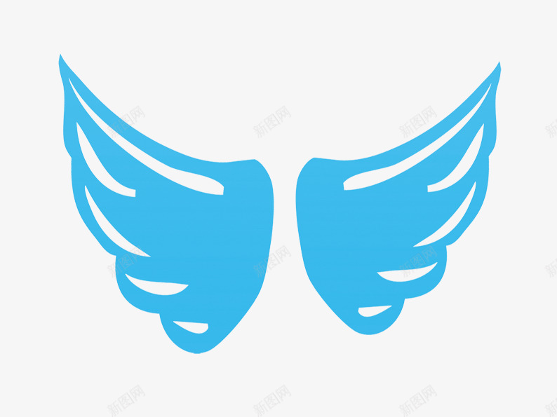 蓝色翅膀片png免抠素材_新图网 https://ixintu.com 卡通翅膀 翅膀 翅膀图片 蓝色翅膀