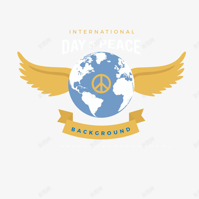 和平世界的背景与翅膀png免抠素材_新图网 https://ixintu.com 世界 和平 翅膀