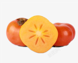 甜柿台湾摩天岭甜脆柿高清图片
