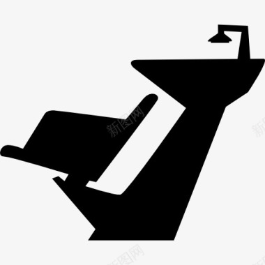 椅子和水槽的工具洗头发在沙龙图标图标