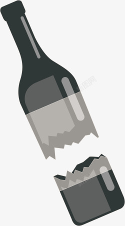紫黑紫黑色葡萄酒酒瓶矢量图高清图片