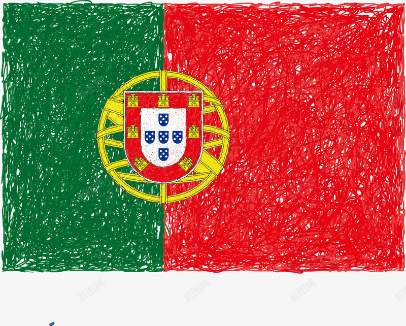 线条组成的葡萄牙国旗图标png_新图网 https://ixintu.com 国旗 图案 红色 葡萄牙 葡萄牙国旗
