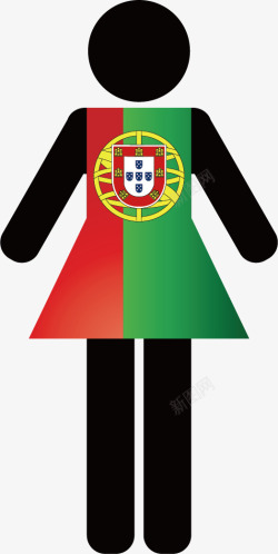 衣服上的葡萄牙国旗素材