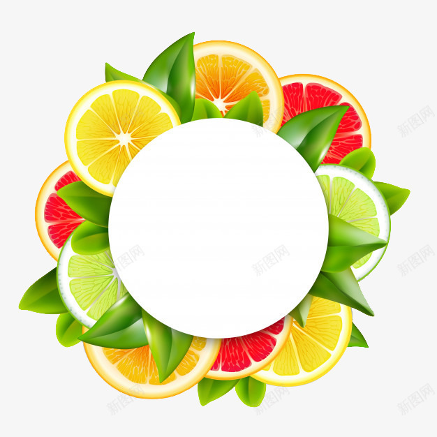 新鲜水果橙子边框png免抠素材_新图网 https://ixintu.com 新鲜 柠檬 橙子 水果 装饰 边框