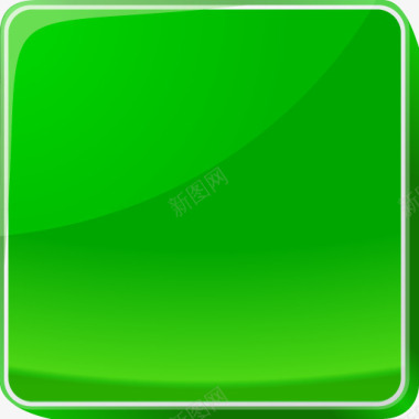 绿色的方形按钮图标图标